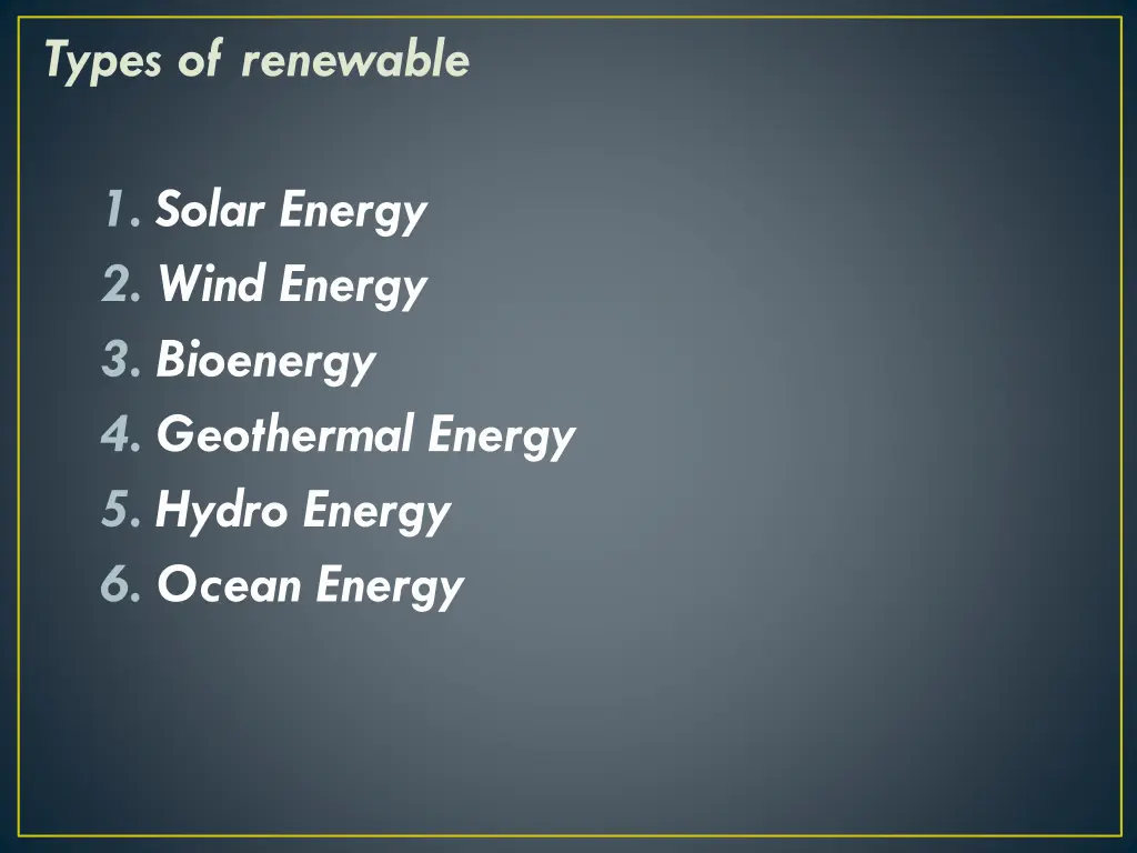 types of renewable