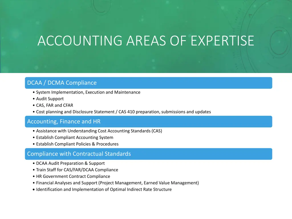 accounting areas of expertise