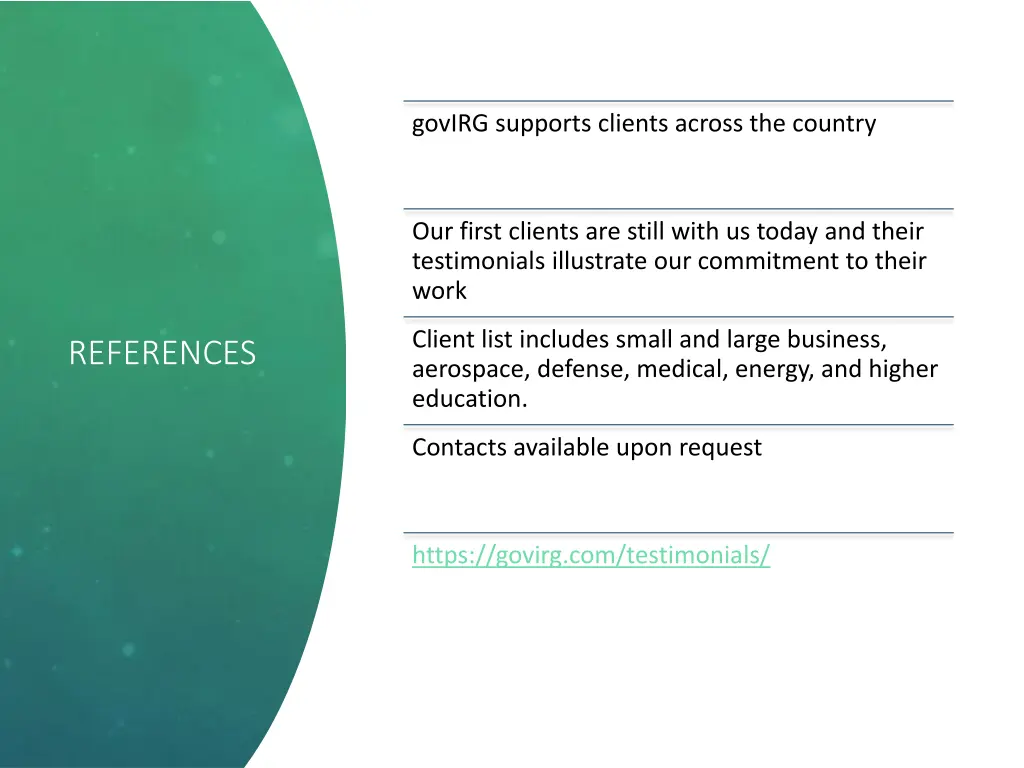 govirg supports clients across the country