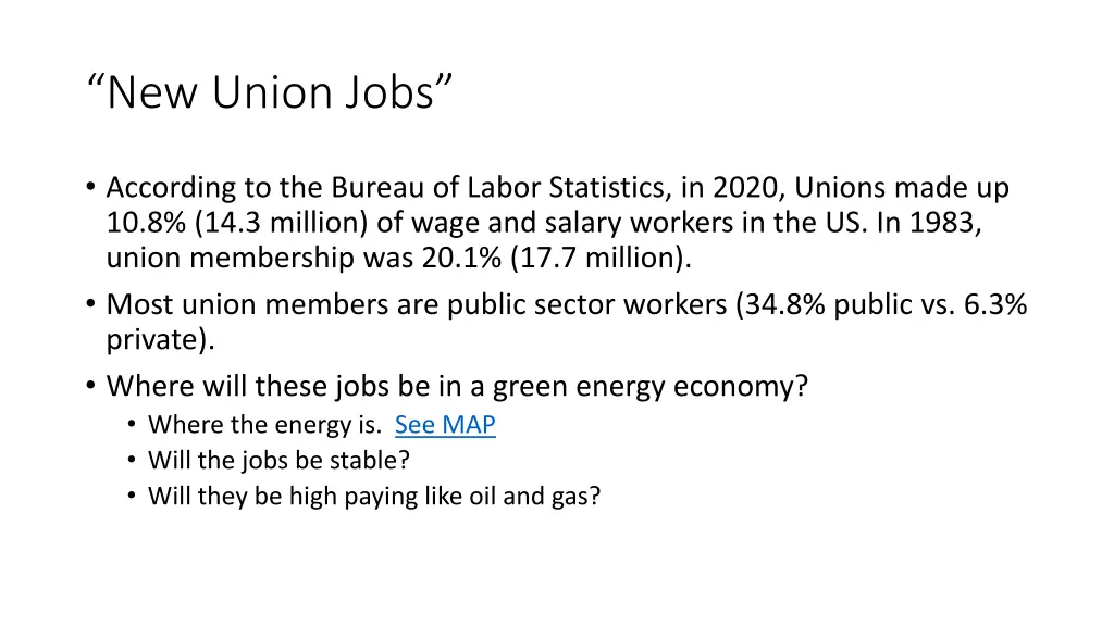 new union jobs