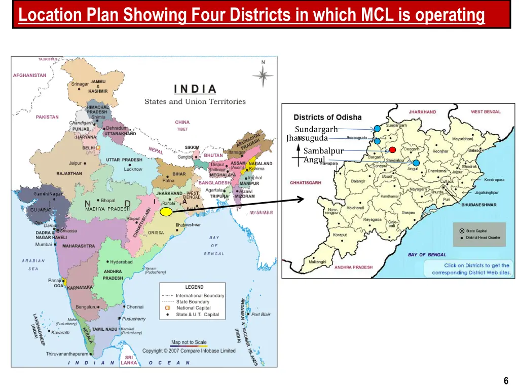 location plan showing four districts in which