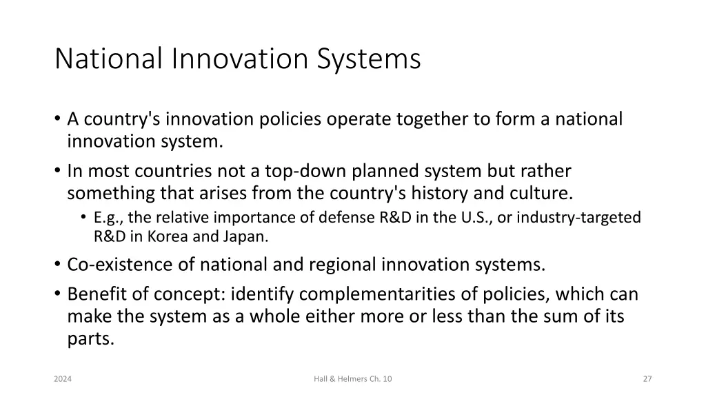 national innovation systems