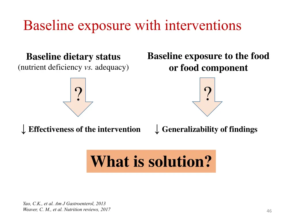 baseline exposure with interventions