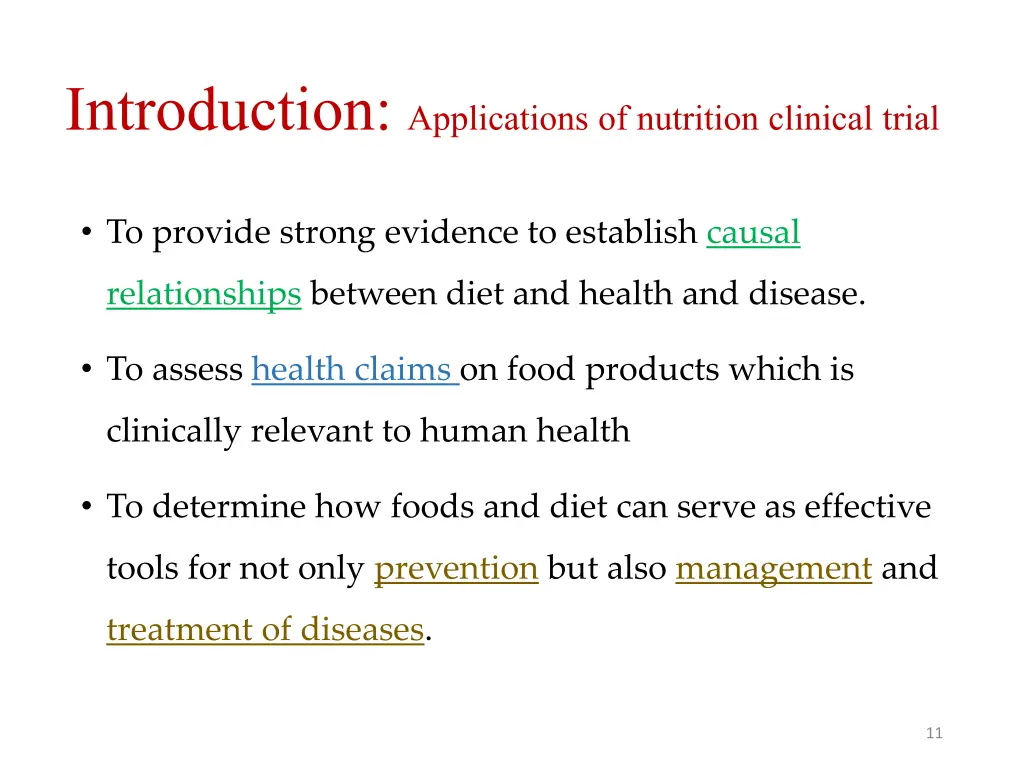 introduction applications of nutrition clinical