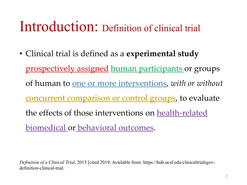 introduction definition of clinical trial