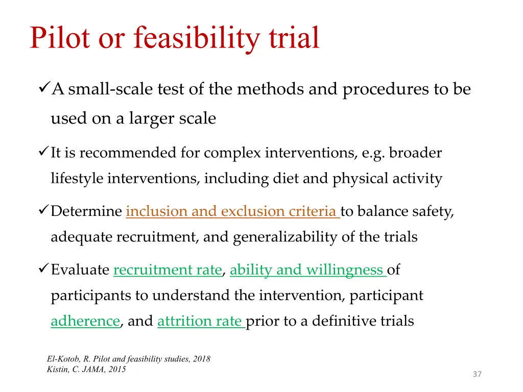 pilot or feasibility trial