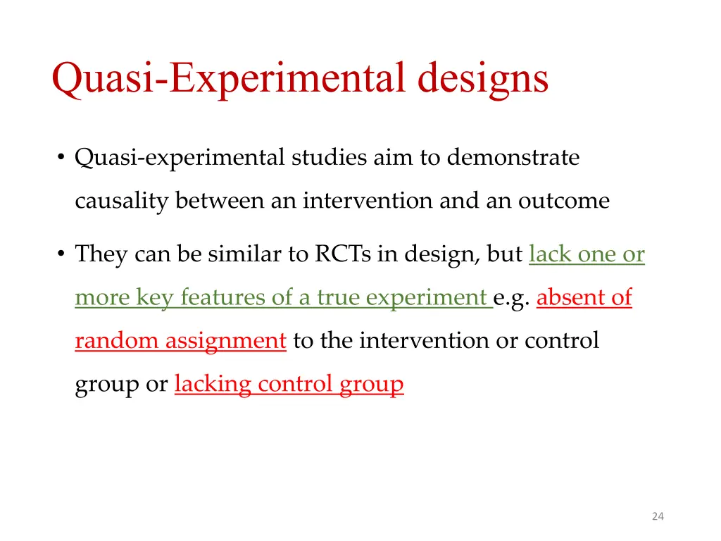 quasi experimental designs