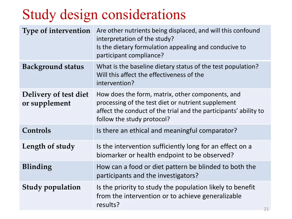 study design considerations 1