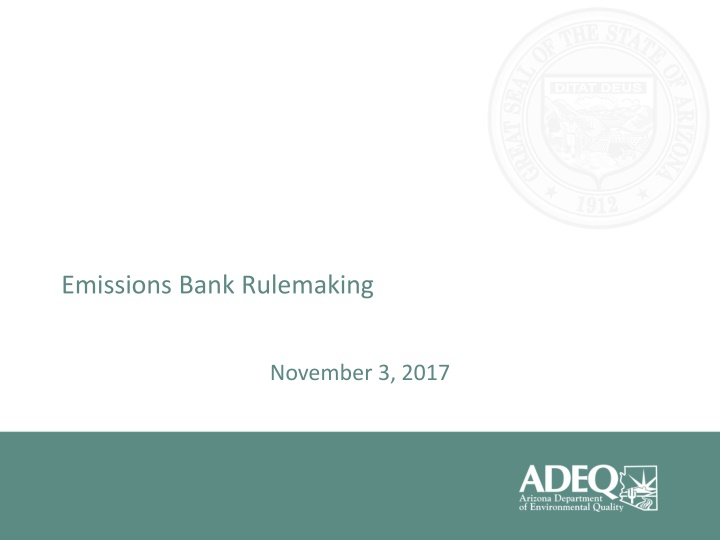 emissions bank rulemaking