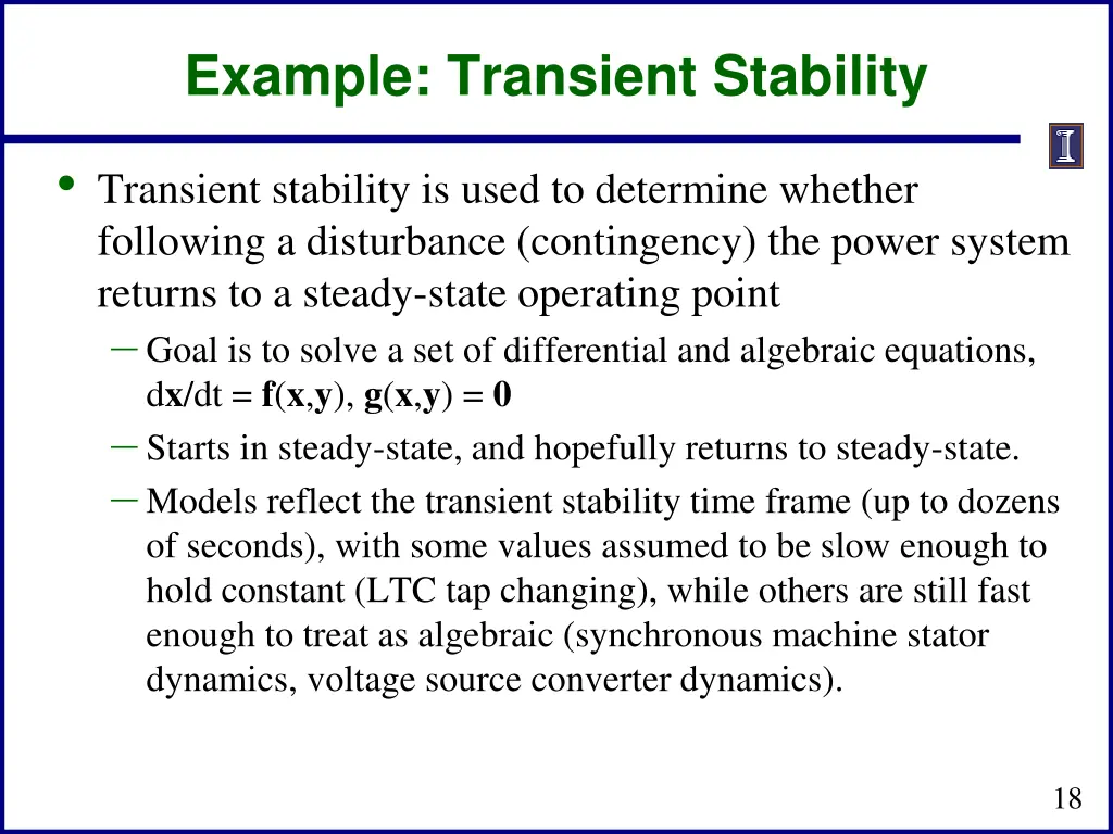 example transient stability