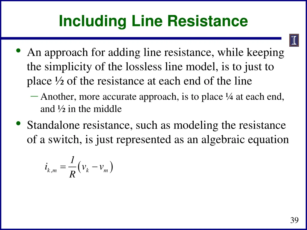 including line resistance