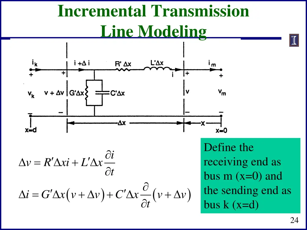incremental transmission line modeling