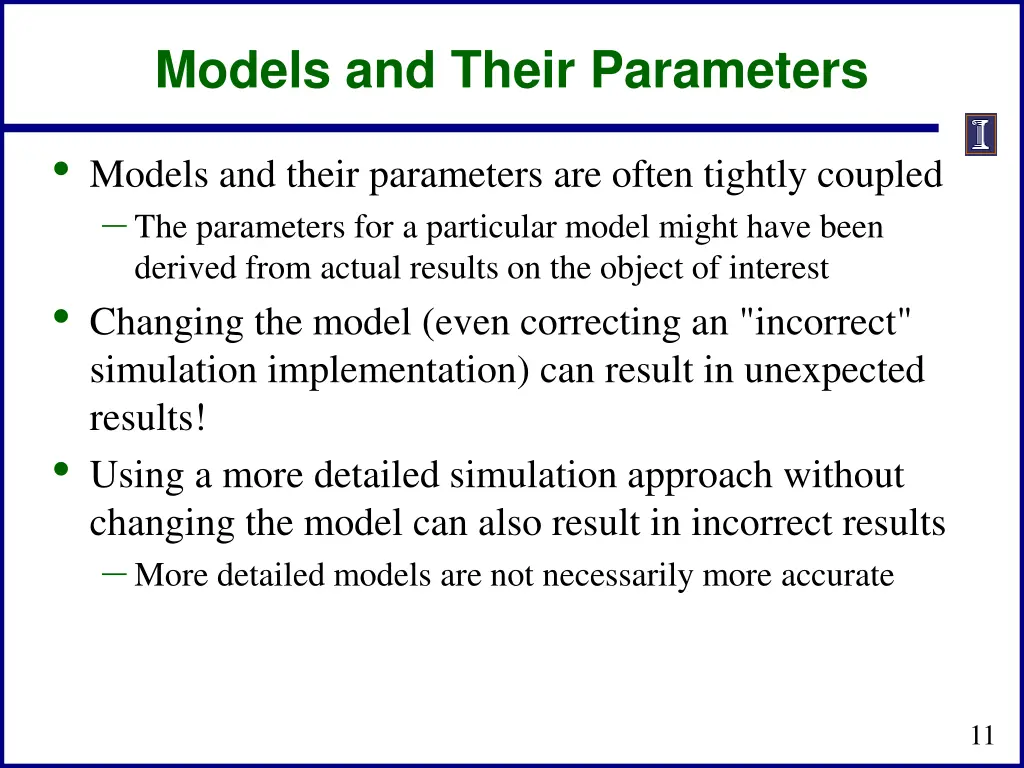 models and their parameters