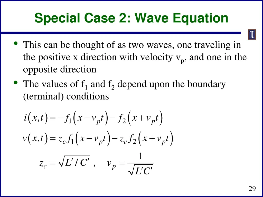 special case 2 wave equation 1