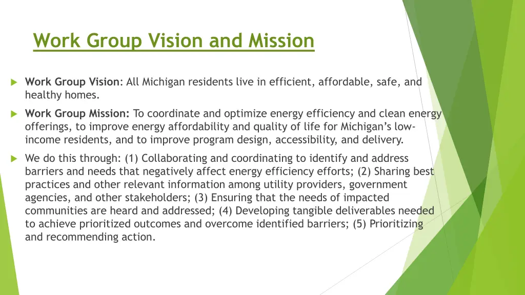 work group vision and mission