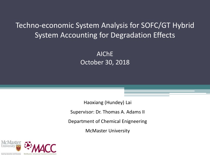 techno economic system analysis for sofc