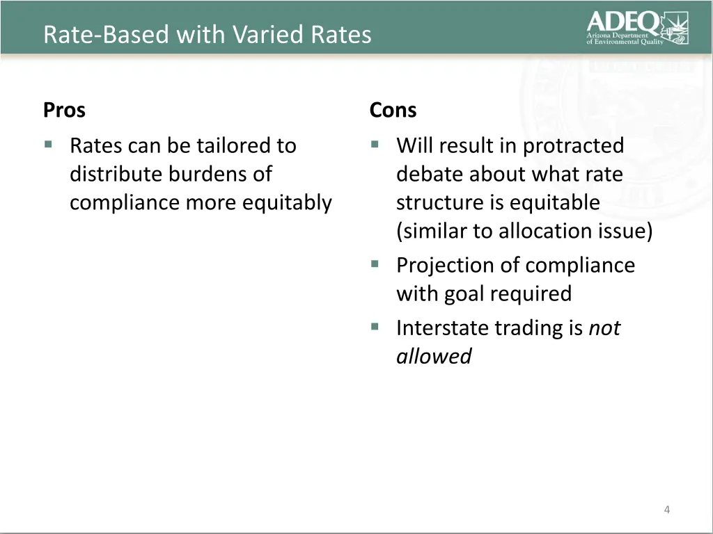 rate based with varied rates