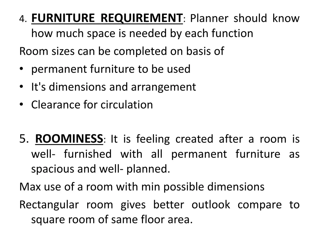 4 furniture requirement planner should know