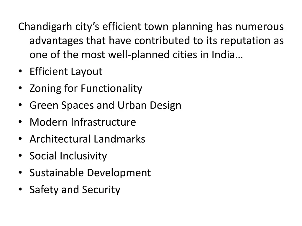 chandigarh city s efficient town planning