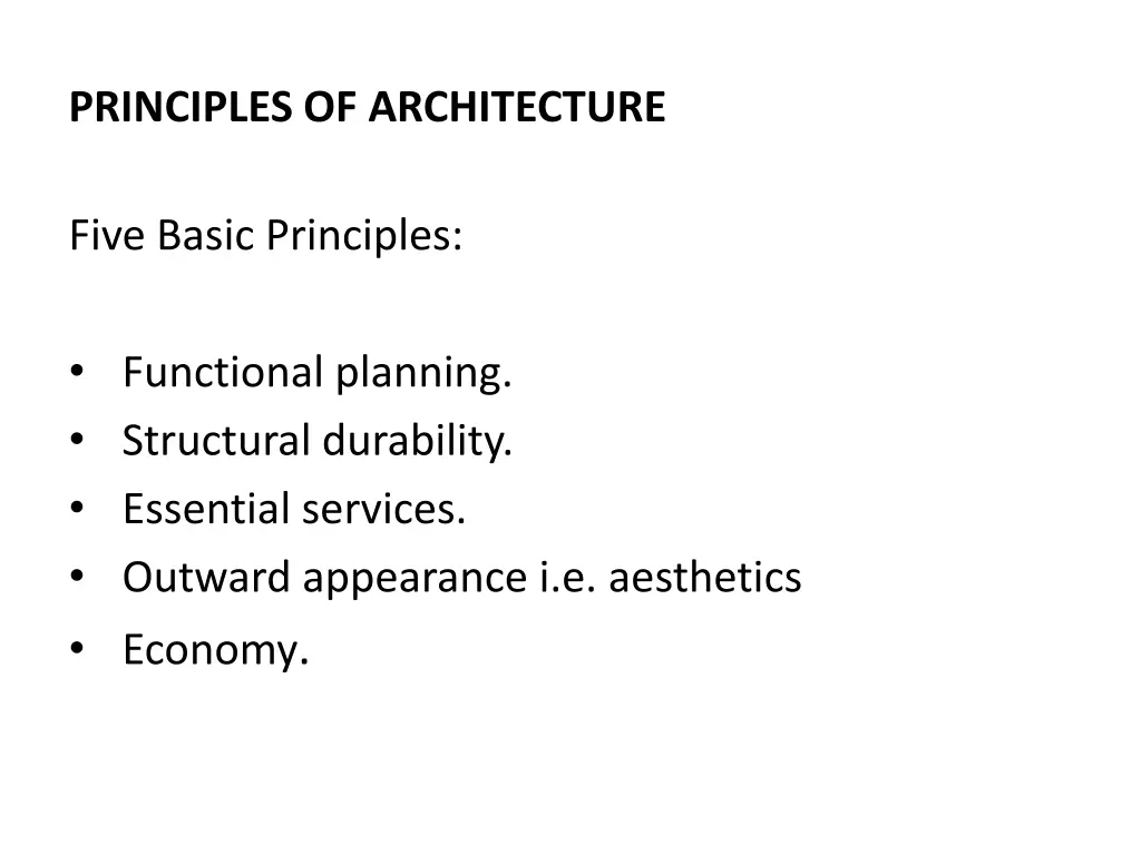 principles of architecture