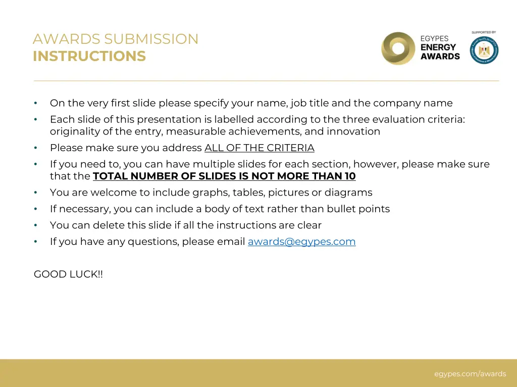 awards submission instructions