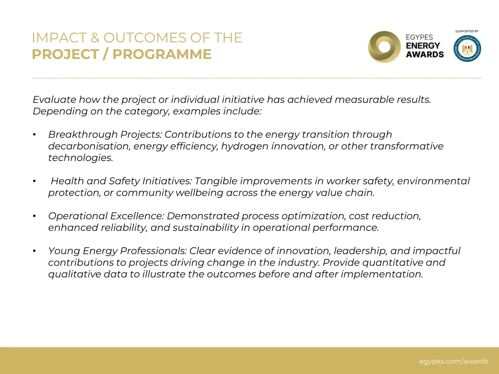 impact outcomes of the project programme