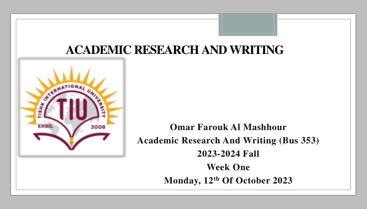 academic research and writing