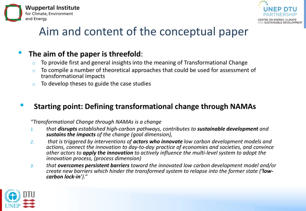 aim and content of the conceptual paper