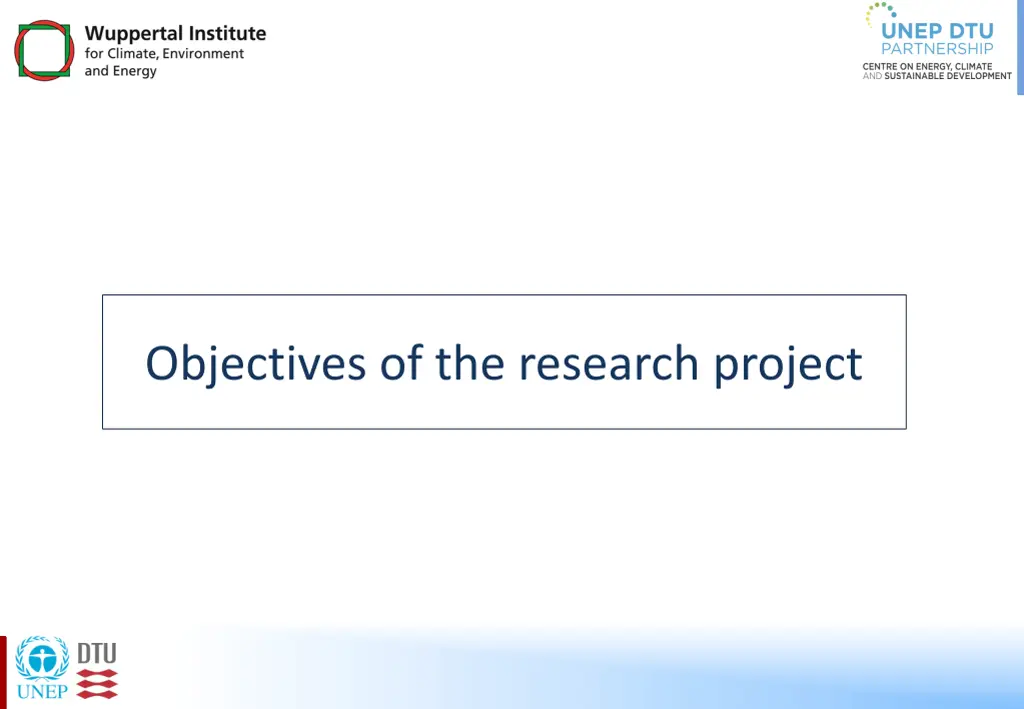 objectives of the research project