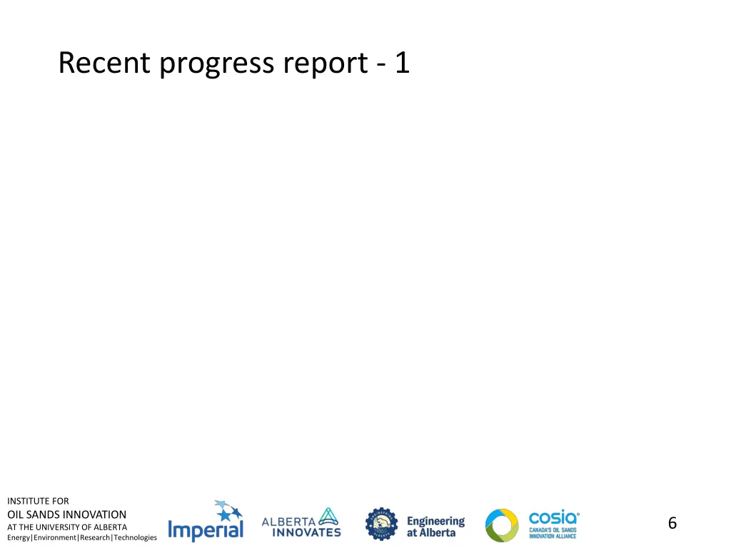recent progress report 1