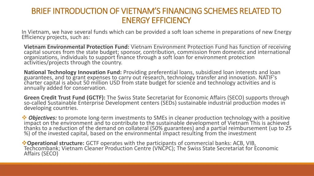 brief introduction of vietnam s financing schemes