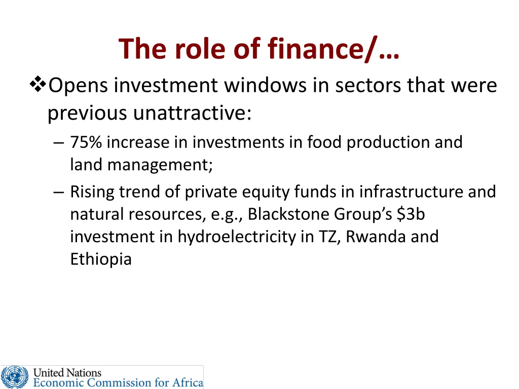 the role of finance opens investment windows