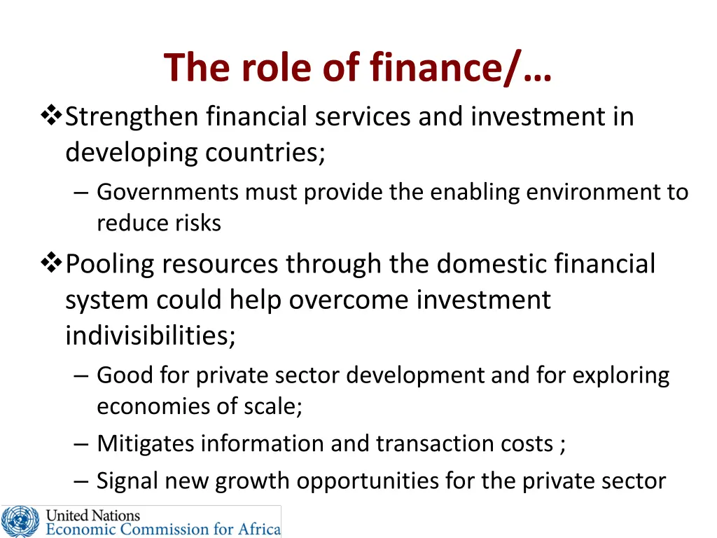 the role of finance strengthen financial services