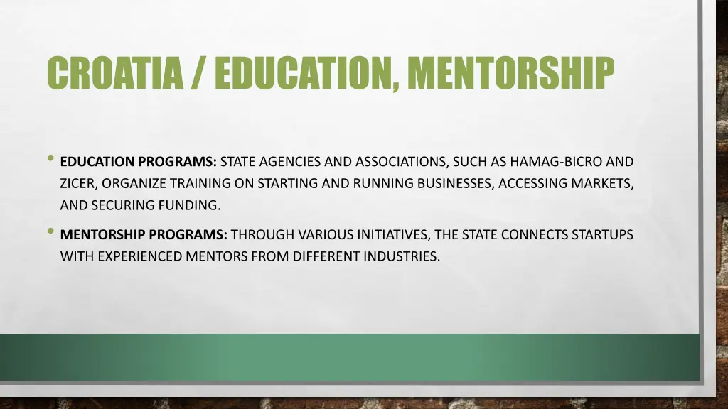croatia education mentorship