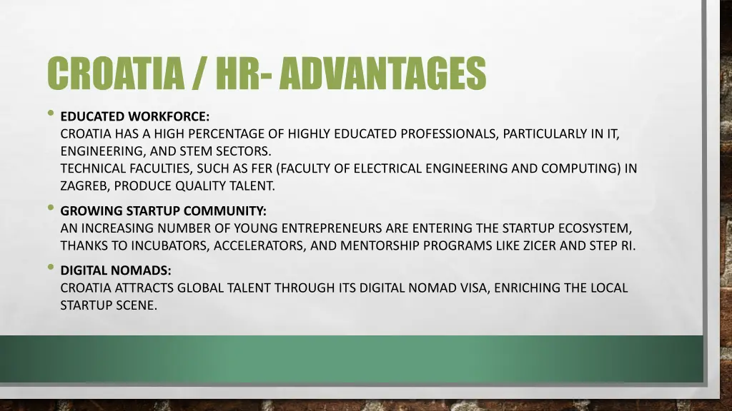 croatia hr advantages educated workforce croatia