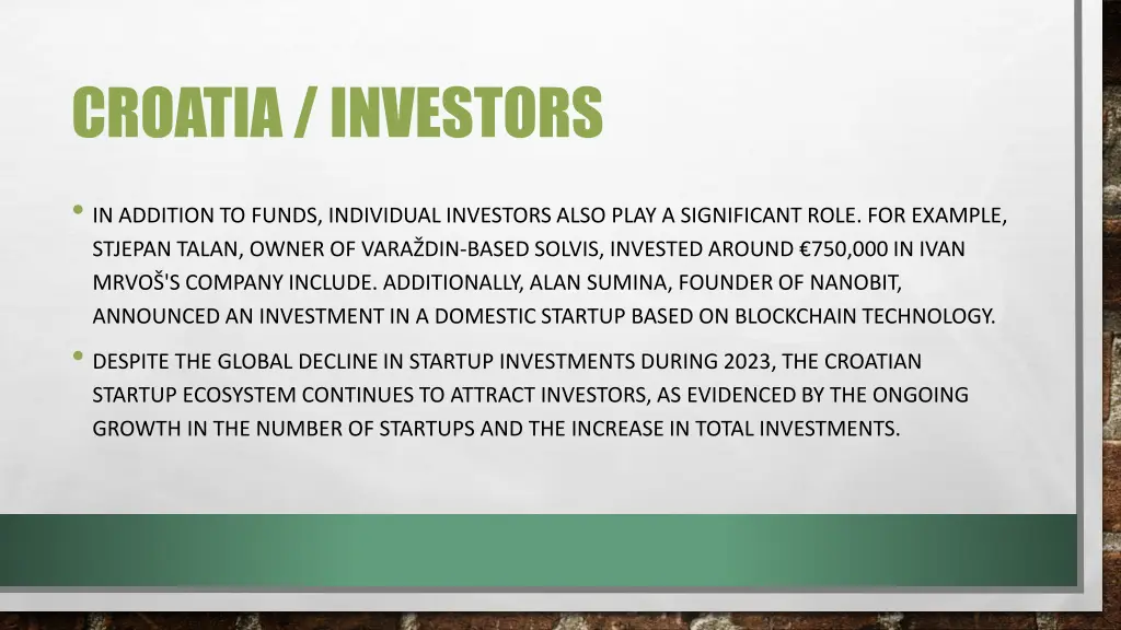 croatia investors