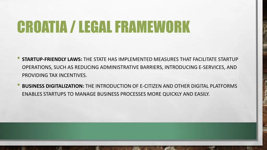 croatia legal framework
