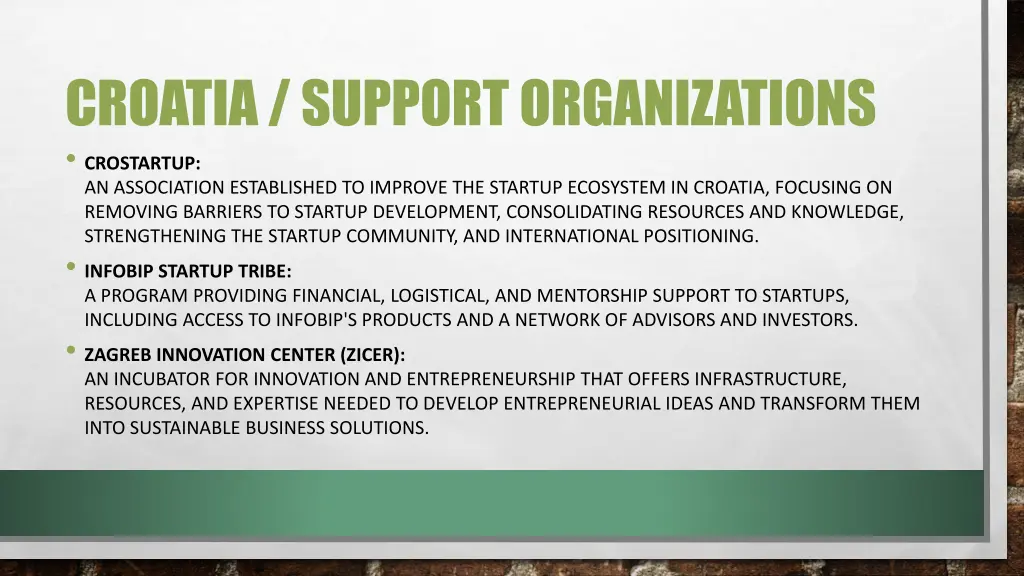 croatia support organizations crostartup