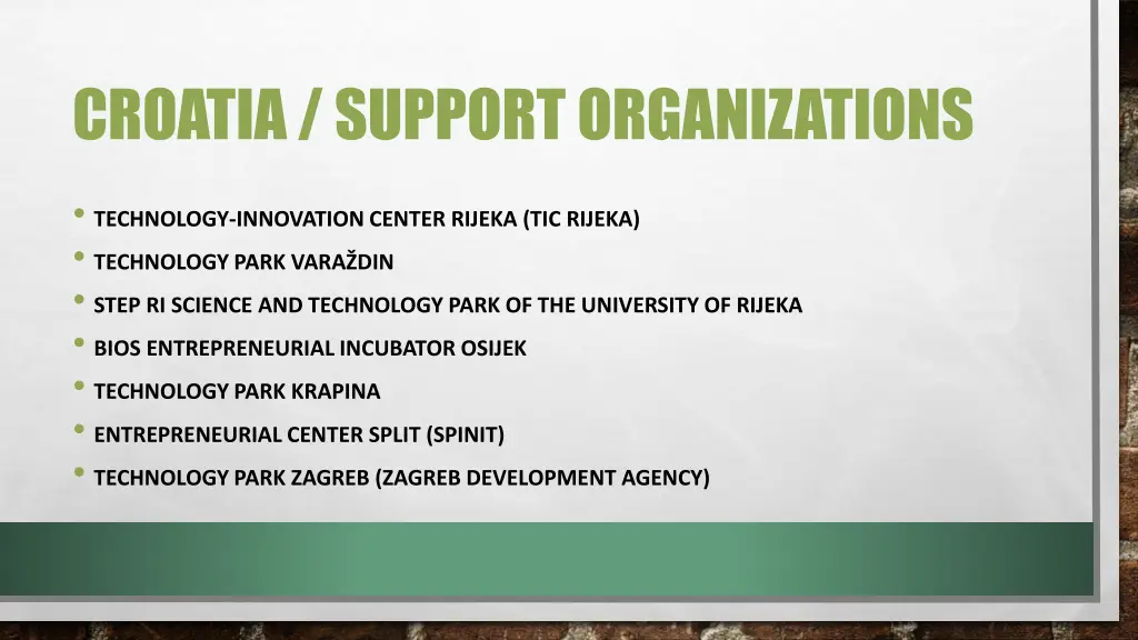 croatia support organizations