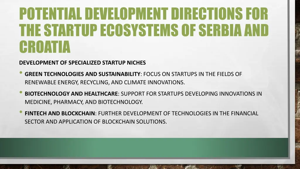 potential development directions for the startup 4