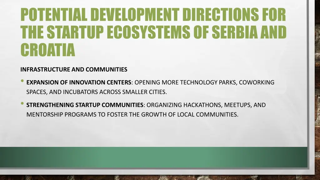 potential development directions for the startup 5
