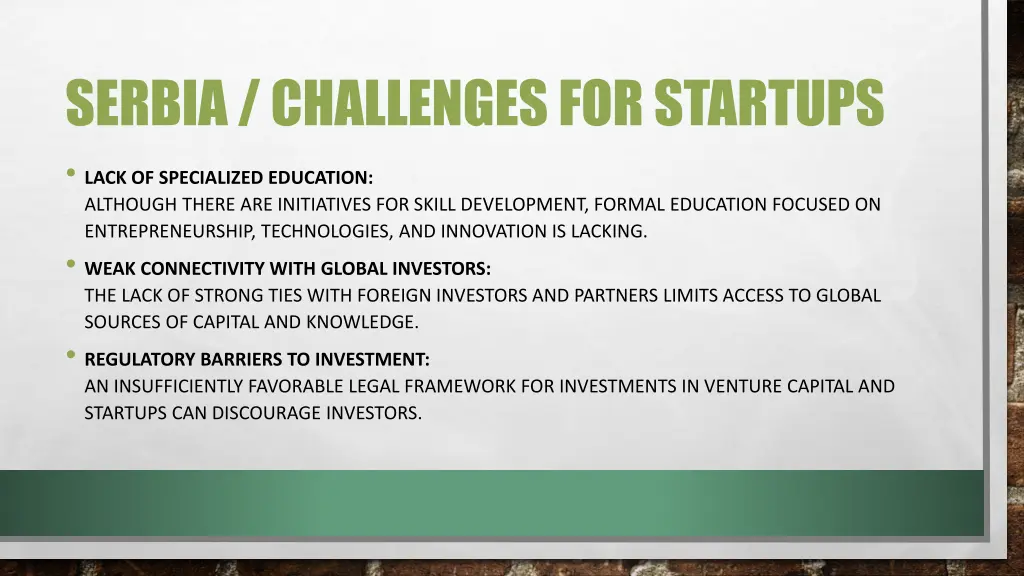 serbia challenges for startups