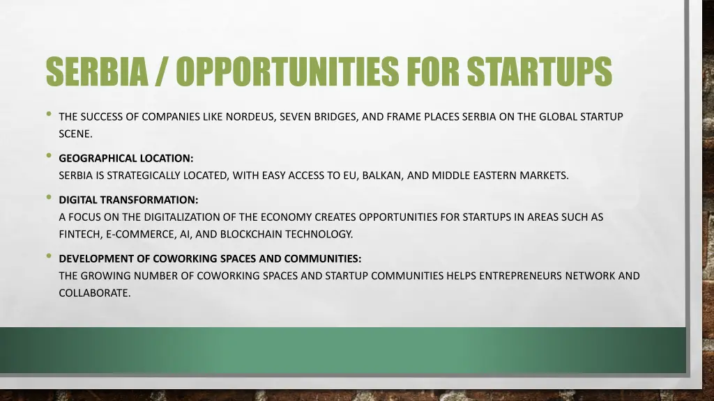 serbia opportunities for startups