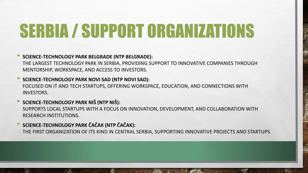 serbia support organizations