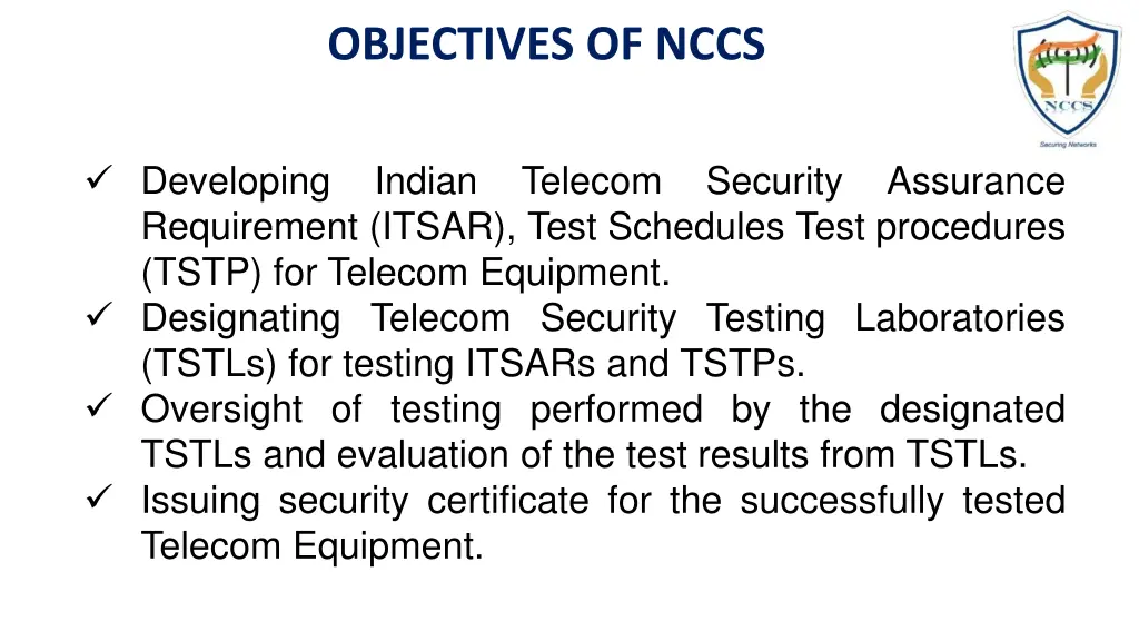 objectives of nccs