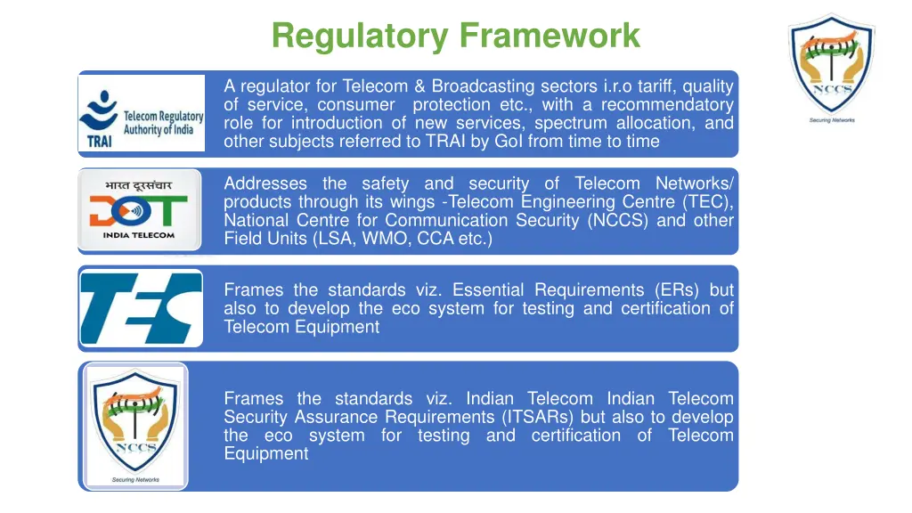 regulatory framework