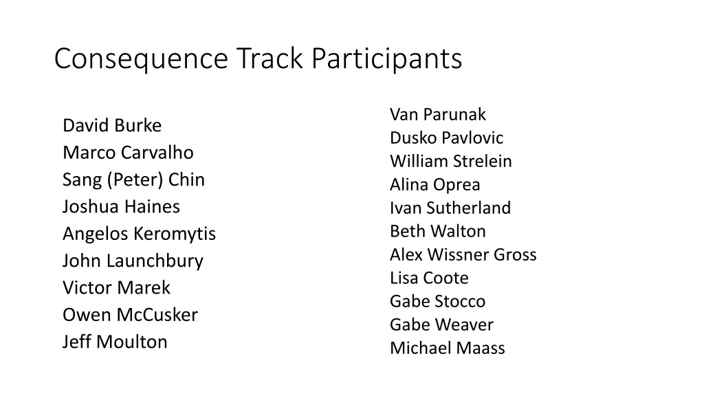 consequence track participants