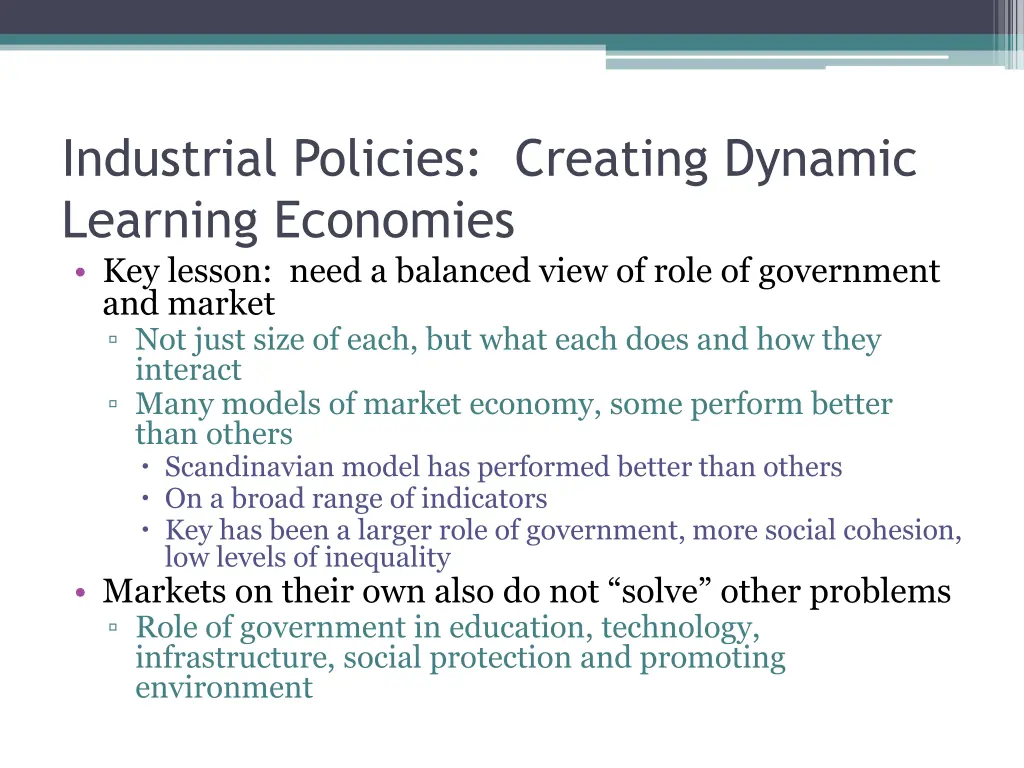 industrial policies creating dynamic learning