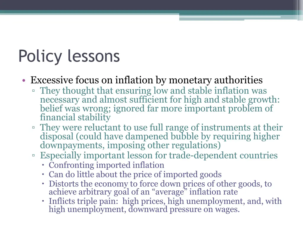 policy lessons