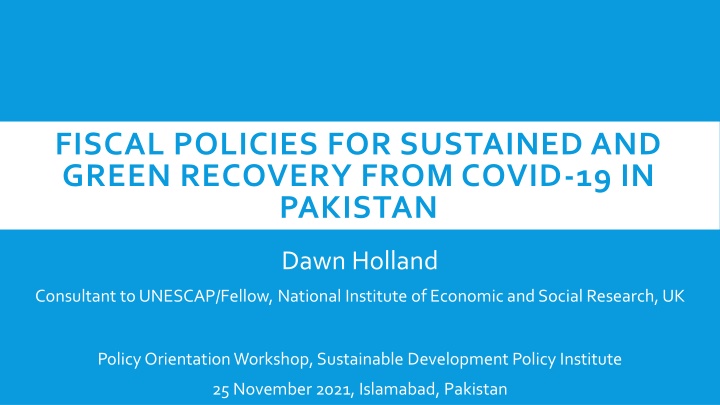 fiscal policies for sustained and green recovery